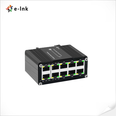 Mini Industrial 8-Port 10/100/1000T 802.3at PoE + 2-Port 10/100/1000T Compacto Ethernet Switch