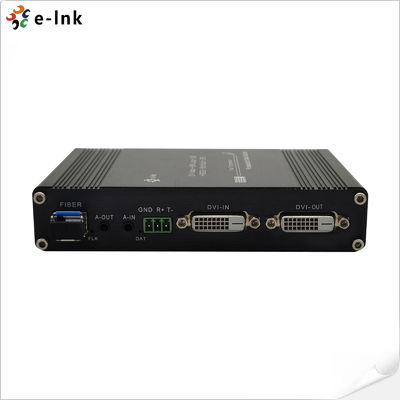 1Ch 1080P Bidi DVI + 1Ch Bidi RS232 + 1Ch Bidi Áudio Estéreo + GPIO sobre Extensor de Fibra