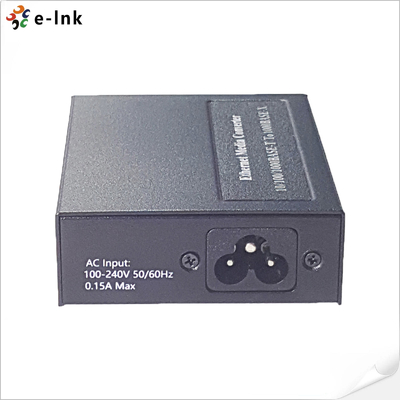 2x10/100/1000BASE-T para 1x100/1000BASE-X SFP Media Converter com fonte de alimentação incorporada