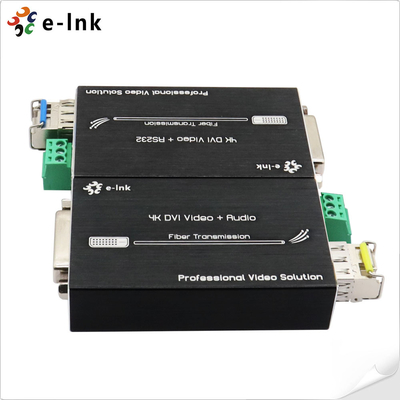 Mini 4K DVI Extensor de Fibra Óptica com RS232