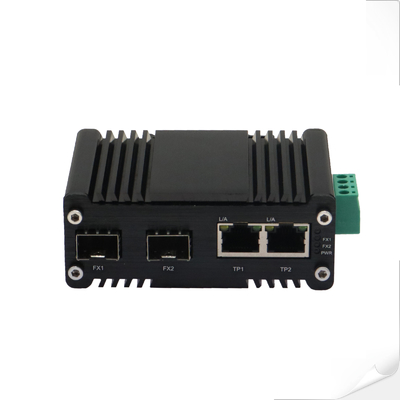 Mini Industrial 2 portas 10/100/1000 Base-T + 2 portas 100/1000 Base-X SFP Ethernet Switch