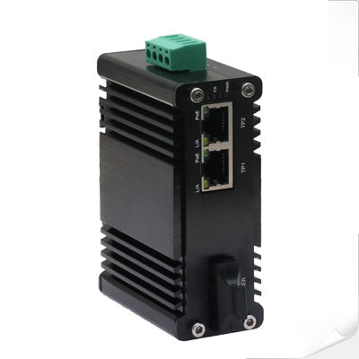 Mini Industrial 1-Port 1000X para 2-Port 10/100/1000X 30W PoE + Media Converter