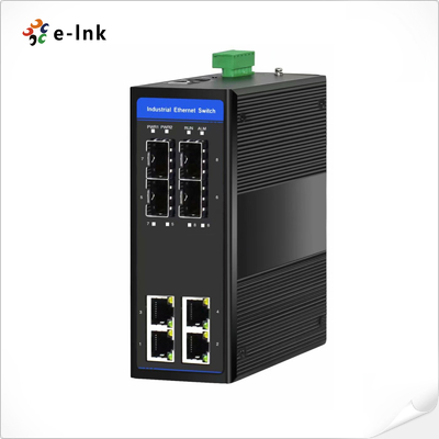 4 10/100/1000T portuários industriais 802.3at ponto de entrada + 4 o porto 100/1000X SFP controlaram o interruptor dos ethernet