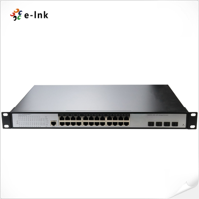 24 Porta 10/100/1000BASE-T 802.3at PoE + 4 Porta 10G SFP+ L3 Comutador gerenciado