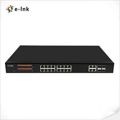 Interruptor Ethernet com 16 portas 10/100/1000T 802.3at PoE + 4 portas 100/1000 SFP