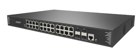 Switch Gerenciável L3 de 24 Portas 10/100/1000T 802.3at PoE + 4 Portas 10G SFP+