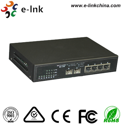 10/100/1000M Gerenciado 2FX + 4TX Fibra Switch