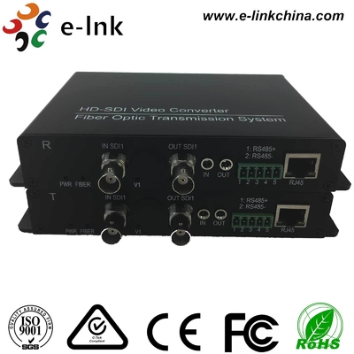 SD/HD/3G-SDI + RS485/RS422/RS232 Dados + Ethernet 10/100M através de conversor de fibra