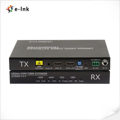 Extensor de fibra óptica de áudio e vídeo 4K@60Hz 4:4:4 não compactado