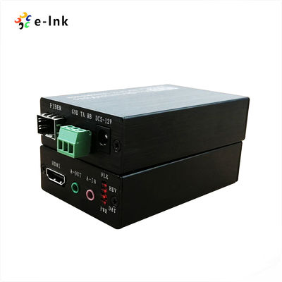 1Ch HDMI + 1Ch Audiostereo bidirecional + 1Ch RS232 através de extensor de fibra óptica