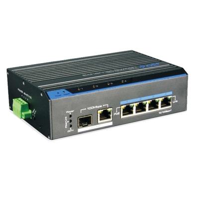 Switch Ethernet Rápido PoE (250M) de 4 Portas Industrial 4.0