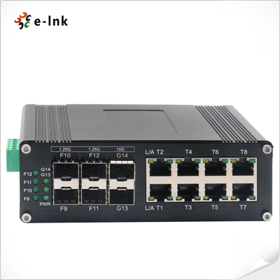 Industrial L2+ 8-Port 10/100/1000T + 4-Port 1G SFP + 2-Port 10G SFP+ Switcher Ethernet gerenciado
