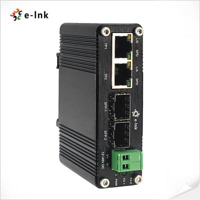 Mini Industrial 2 portas 10/100/1000 Base-T + 2 portas 100/1000 Base-X SFP Ethernet Switch