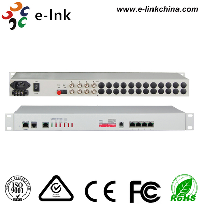 Multiplexador Óptico de Fibra 4E1+4GE+Telefone+SNMP