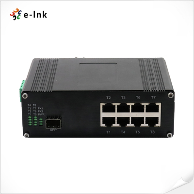 Interruptor Ethernet base-X de 8 portas industriais 10/100/1000T 802.3bt PoE + 1 porta 100/1000