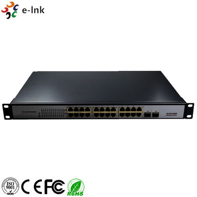 10/100/1000Mbps PoE-PSE Switch Ethernet de fibra para cobre: 2 SFP + 24 PoE