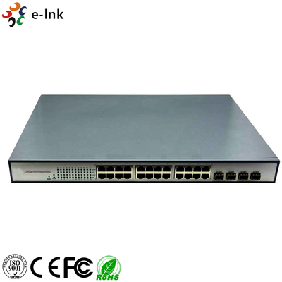 10/100/1000Mbps PoE-PSE Switch Ethernet de fibra para cobre: 4 SFP + 24 PoE