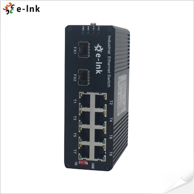 Comutador PoE industrial de 8 portas 10/100/1000BASE-T + 2 portas 1000BASE-SFP 250m