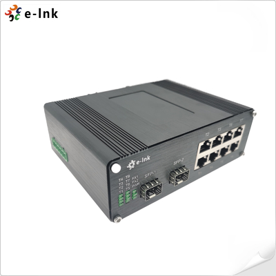 Switch Ethernet industrial 8 portas 10/100/1000T 802.3at PoE + 2 portas 100/1000BASE-X