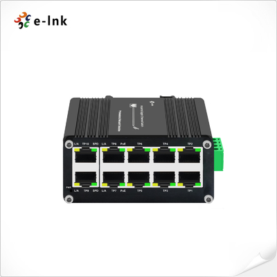 Mini Industrial 8-Port 10/100/1000T 802.3at PoE + 2-Port 10/100/1000T Compacto Ethernet Switch