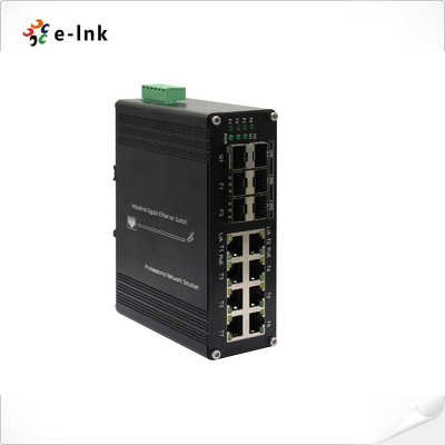 Comutador Ethernet industrial de 8 portas 10/100/1000T + 4 portas 1G SFP + 2 portas 10G SFP+