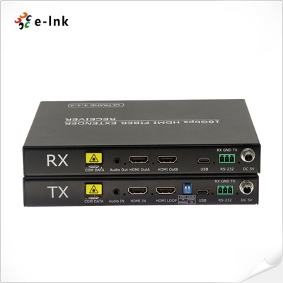 Extensor de fibra óptica de áudio e vídeo 4K@60Hz 4:4:4 não compactado