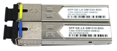 Transceptor Bidirecional SFP de 1,25 Gbps, Alcance de 60 km 1550nm TX / 1490nm RX