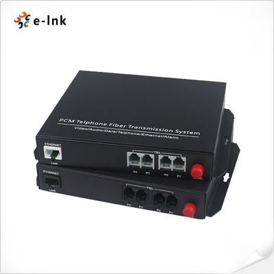 4Ch POTS ((FXO/FXS) Telefone através de Fibra Mux