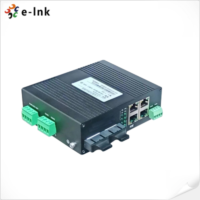 L2+ Industrial 4 portas 10/100TX + 4 portas RS485 + 2 portas 100FX Switch Ethernet gerenciado por anel