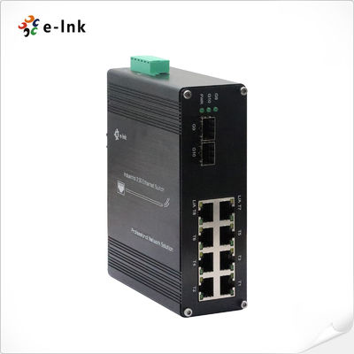 Interruptor Ethernet industrial de 8 portas 10/100/1000M/2.5G BASE-TX + 2 portas 1.25G/2.5G/10G SFP+ BASE-FX