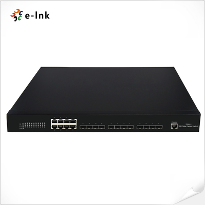 12 portas 10G SFP+ Fibra + 8 portas 10/100/1000M RJ45 de cobre Switche de Fibra Ethernet gerenciado