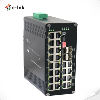 Industrial L2 + Switch Ethernet gerenciado 1000m 24 porta 802.3At Poe + 4-SFP DIN Rail