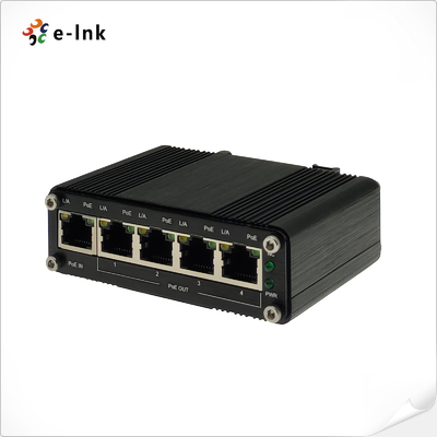 Industrial 1-Port 802.3at PoE+ para 4-Port 802.3af/at Gigabit PoE Extender Suporta instalação DIN-Rail & Wall-mount