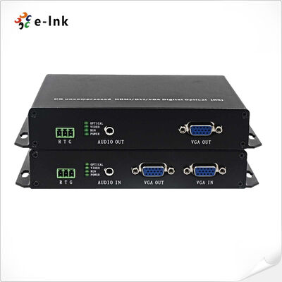 Extensor de fibra óptica USB VGA KVM 10km 1080P Transmissão de áudio RS232