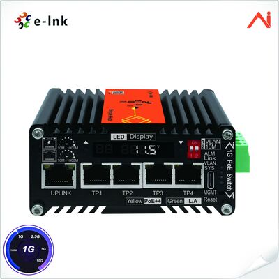 quality 4-Port 10/100/1000Base-T IEEE802.3at PoE+ 30W para 1-Port 10/100/1000Base-T Uplink Mini Industrial AI Smart Managed PoE+ Ethernet Switch com Sistema de Aumentador de Voltagem factory